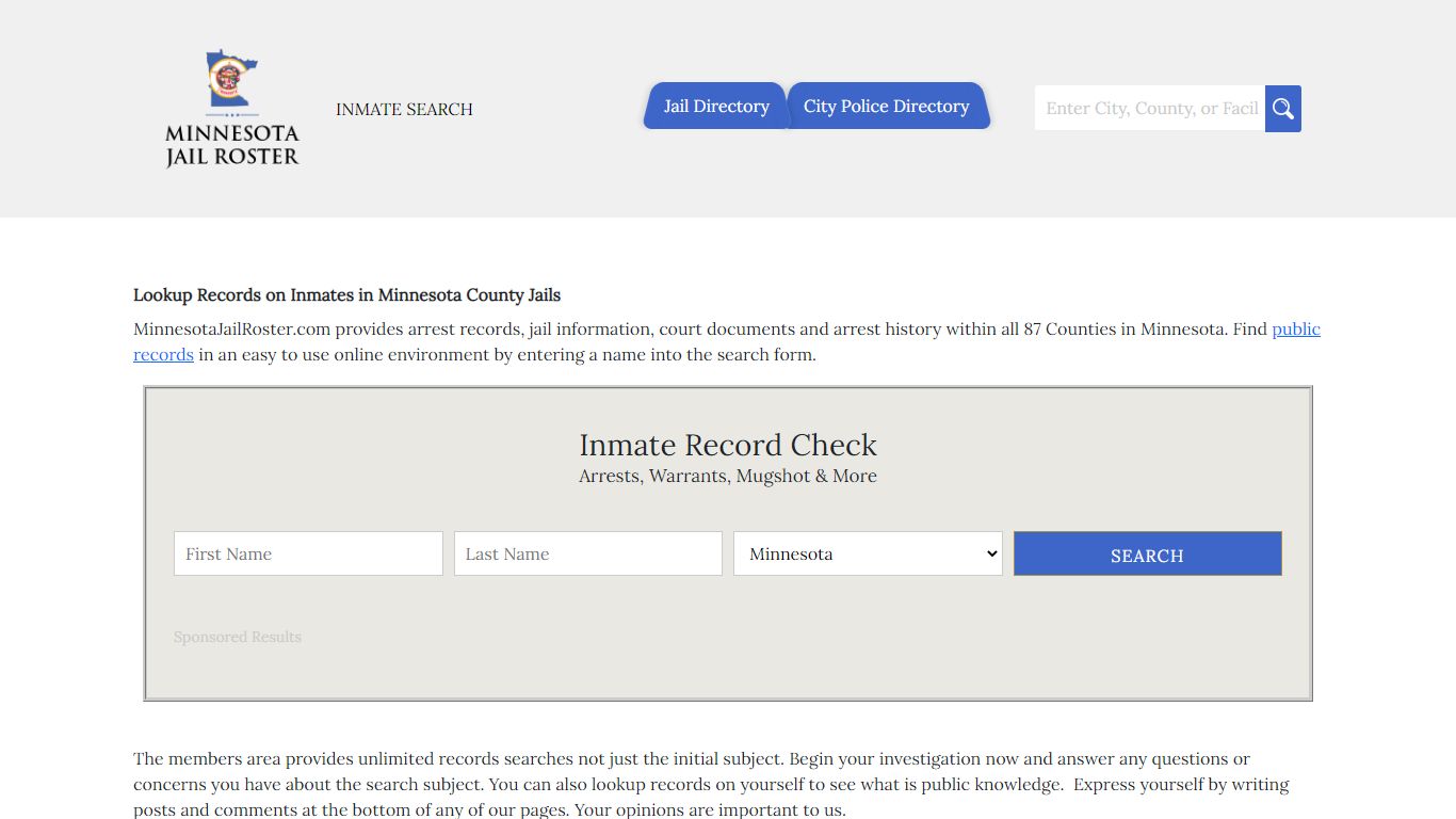 Chisago County Jail Inmates | Jail Roster Search - MinnesotaJailRoster.com